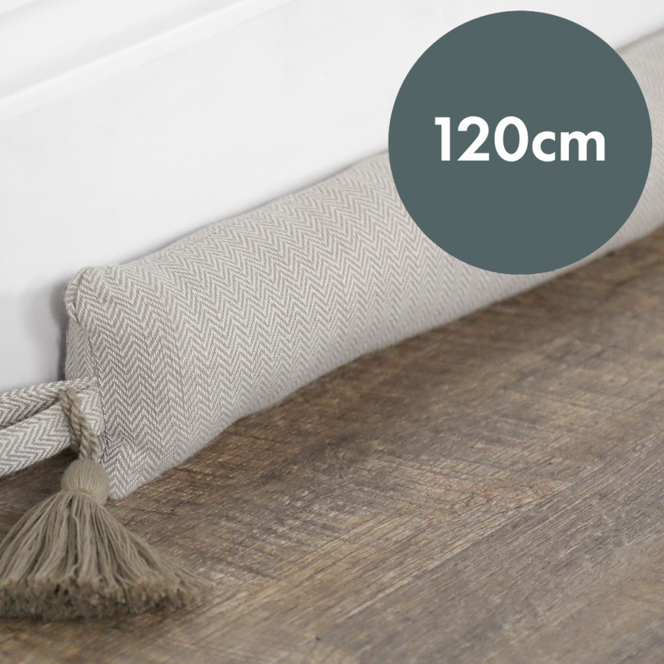 120cm Stamford Oatmeal Draftstopper - Slim, decorative door accessory