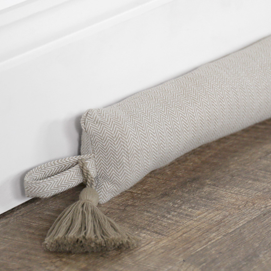 90cm Stamford Oatmeal Draftstopper - Slim, decorative door accessory