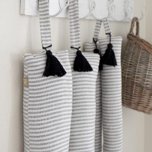 90cm Manor Stripe Draftstopper - Slim, made to sit along the base of a door and reduce unwanted draughts