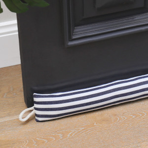 Longbeach Navy Stripe Draftstopper, decorative door accessory
