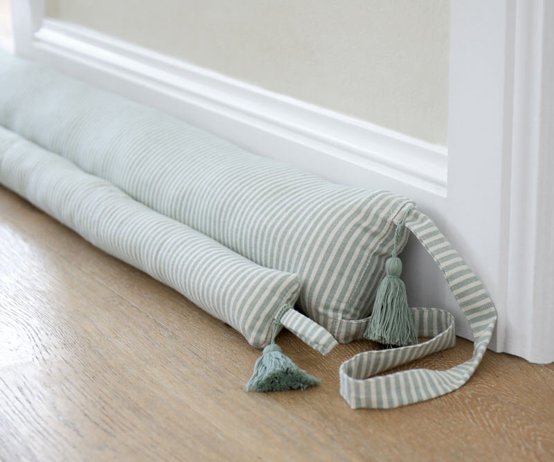 120cm Sage Abby Stripe Long Draftstopper - Thick