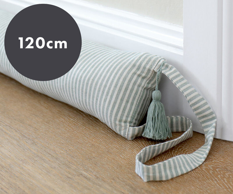 120cm Sage Abby Stripe Long Draftstopper - Thick