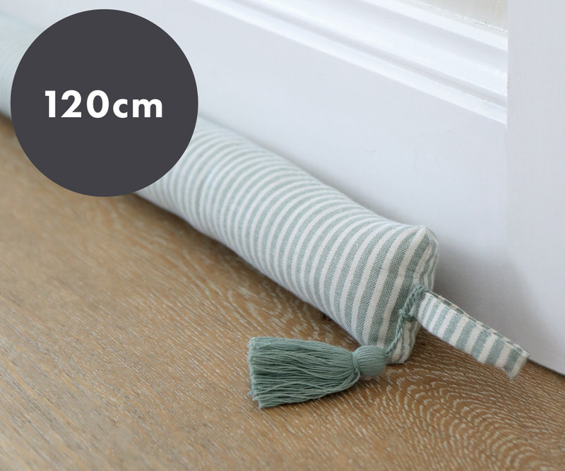 120cm Sage Abby Stripe Long Draftstopper - Slim