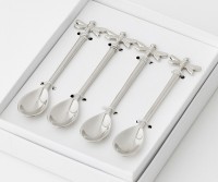 Set 4 Silver Dragonfly Cocktail or Dessert Spoons