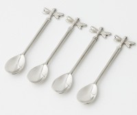 Set 4 Silver Dragonfly Cocktail or Dessert Spoons