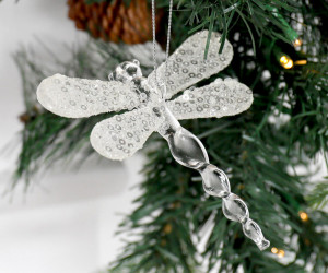 Glass Dragonfly Christmas Tree Ornament