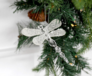 Glass Dragonfly Christmas Tree Ornament