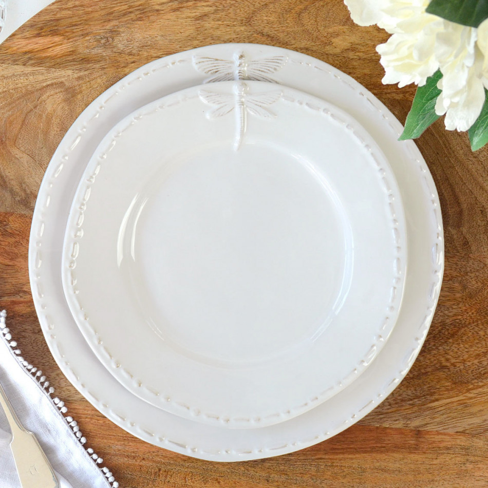Dragonfly Side Plate - White French Provincial Plate, indoor occasional table
