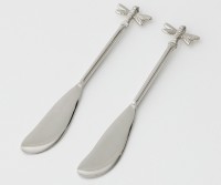 Set 2 Silver Dragonfly Spreader Knives