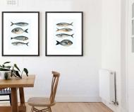 Four Fish II Art Print Framed