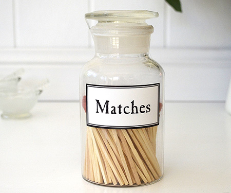 Apothecary Jar of Matches - Clear