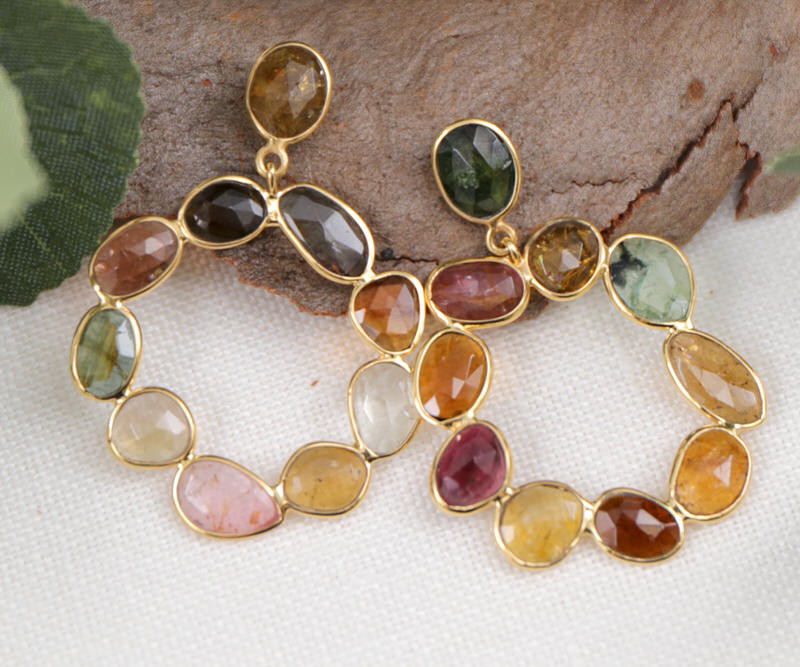 Athena Ring of Gemstones Earrings