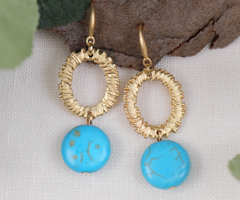 Maryam Gold & Turquoise Earrings