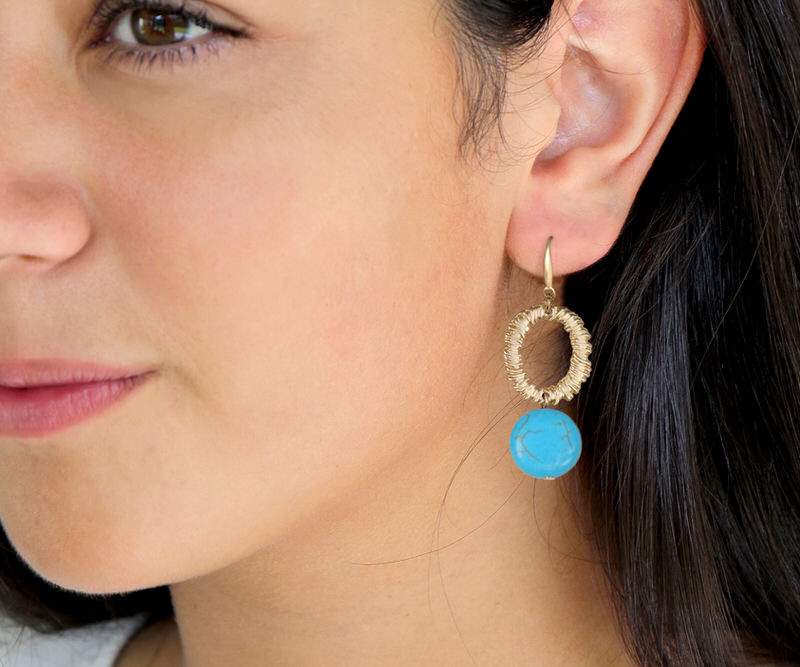 Maryam Gold & Turquoise Earrings