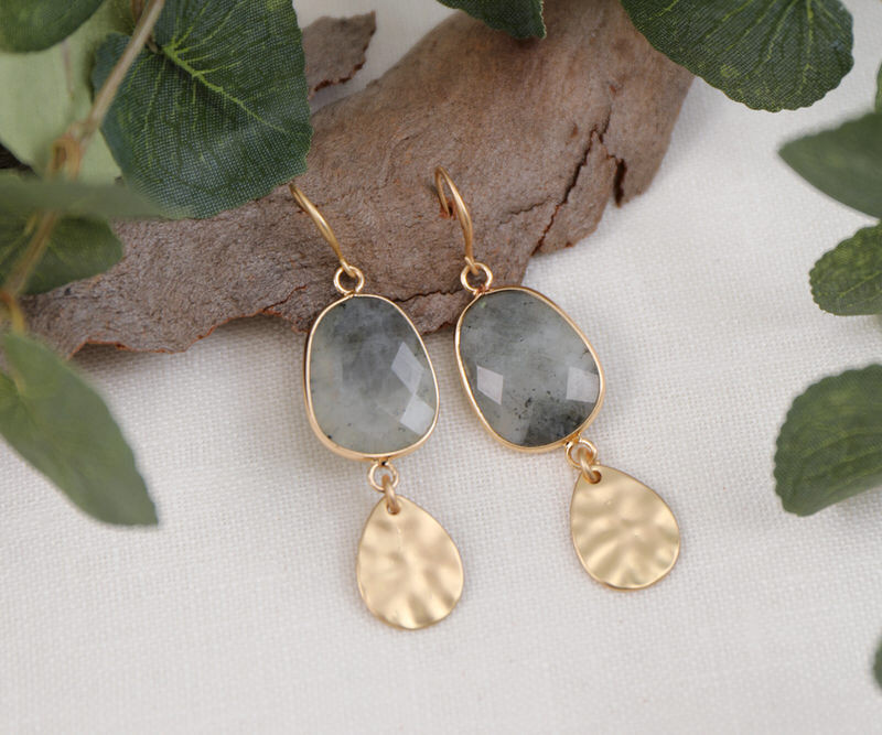 Oberon Grey Labradorite Drop Earrings