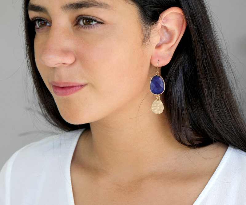 Oberon Blue Lapis Drop Earrings
