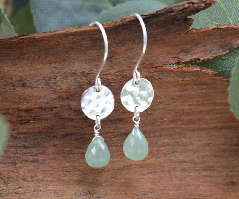 Bronte Aqua Chalcedony Silver Drop Earrings