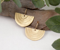 Latakia Gold Fan Earrings