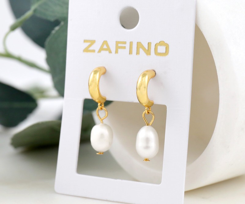 Sophia Pearl & Gold Hoop Earrings