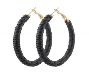 Black Blair Raffia Hoop Earrings, a jewellery accessory for personal styling