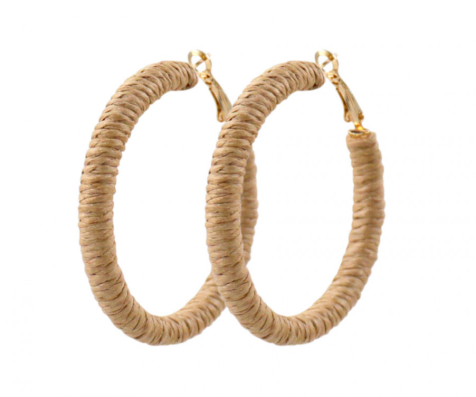 Caramel Blair Raffia Hoop Earrings, a jewellery accessory for personal styling