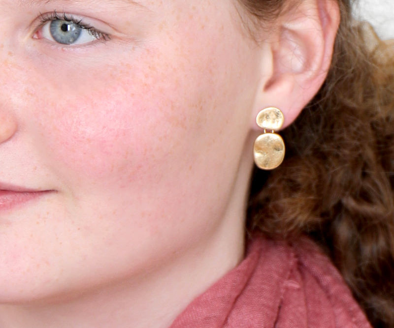 Tahira Gold Pebble Earrings