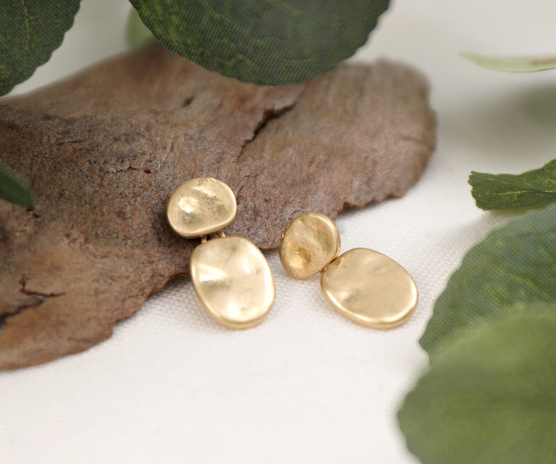 Tahira Gold Pebble Earrings