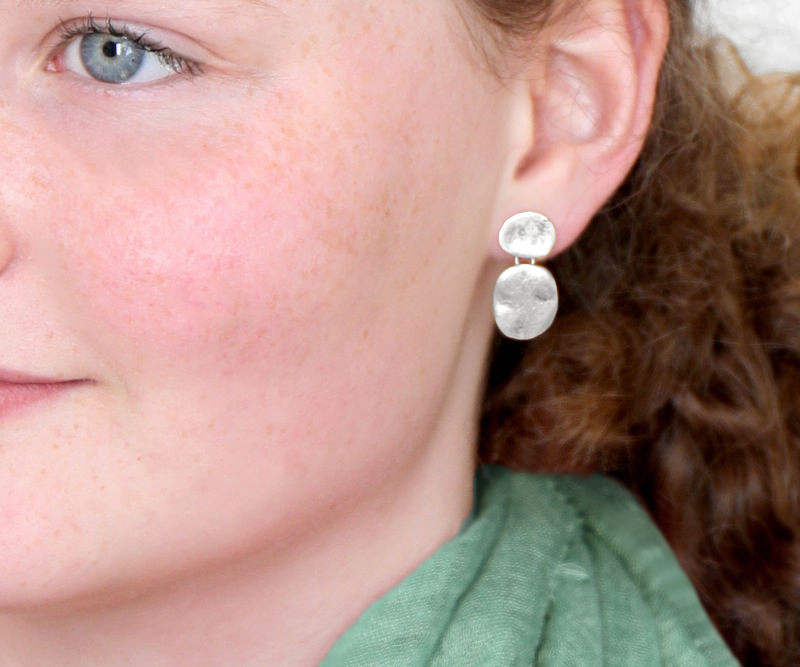 Tahira Silver Pebble Earrings