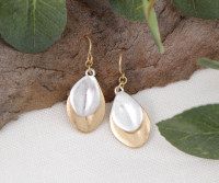 Hadiya Gold Leaf Drop Earrings