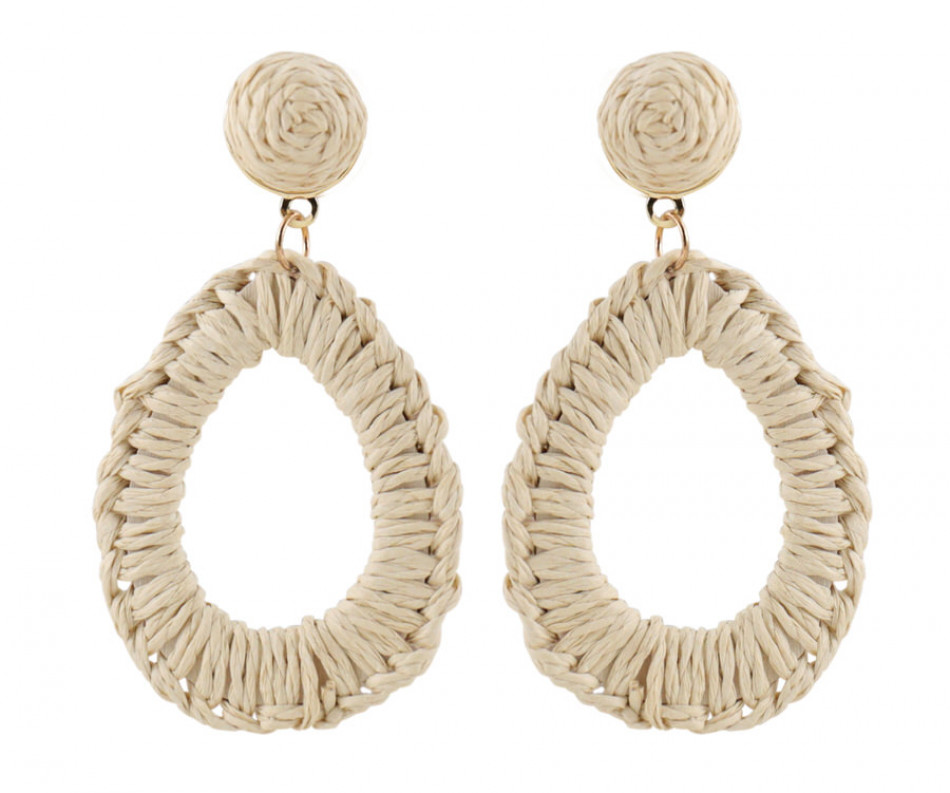 Ivory Matisse Raffia Statement Earrings, a jewellery accessory for personal styling