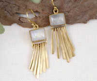 Alexa Moonstone Gold Fantail Earrings