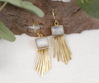 Alexa Moonstone Gold Fantail Earrings