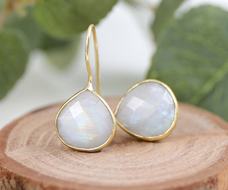 Fable Moonstone Teardrop Earrings - Gold