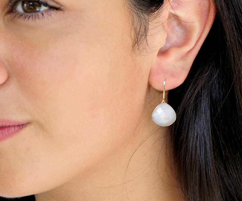 Fable Moonstone Teardrop Earrings - Gold