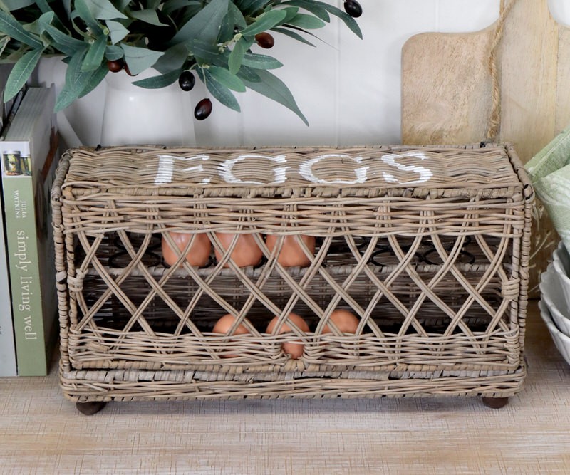 Rattan Egg Basket Farmhouse Style
