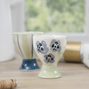 Isobel Blue Floral Egg Cup, a practical vessel for drinks with decorative tabletop appeal