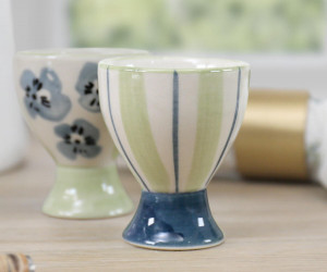 Isobel Green Stripe Egg Cup