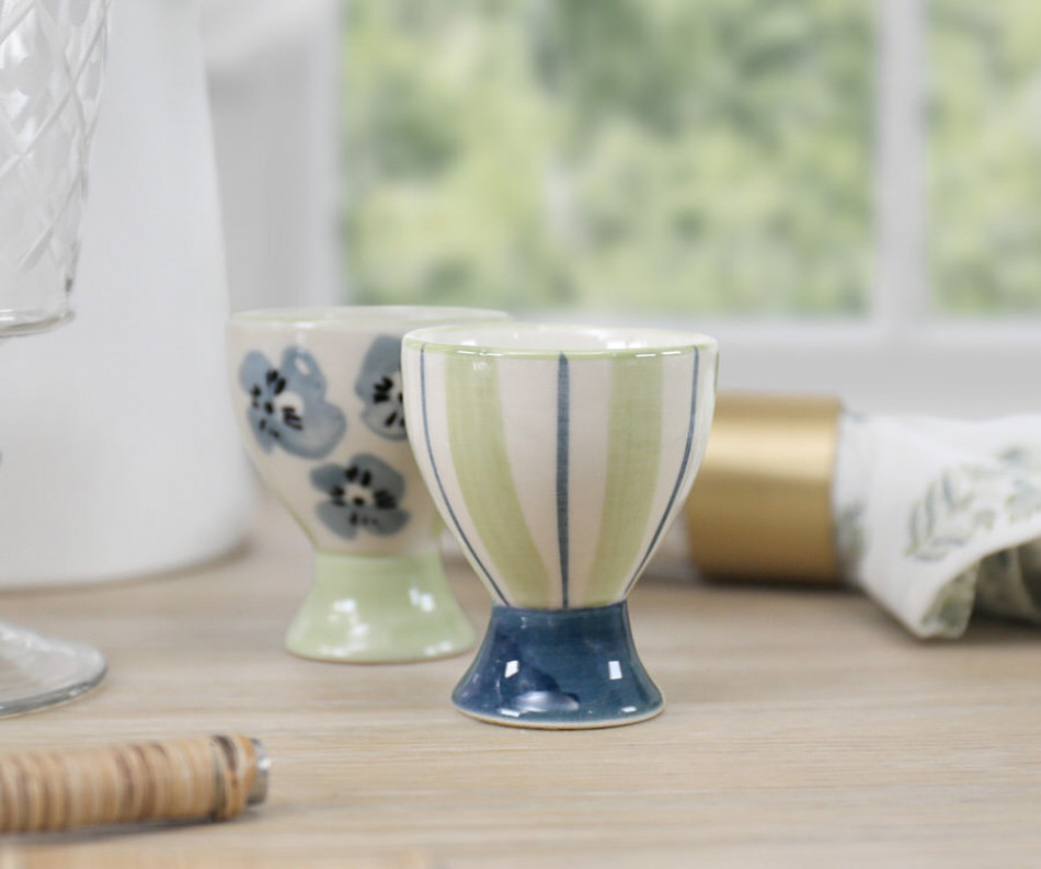 Isobel Green Stripe Egg Cup