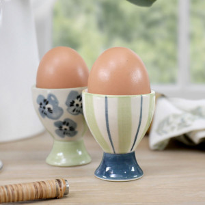 Isobel Green Stripe Egg Cup, decorative tableware