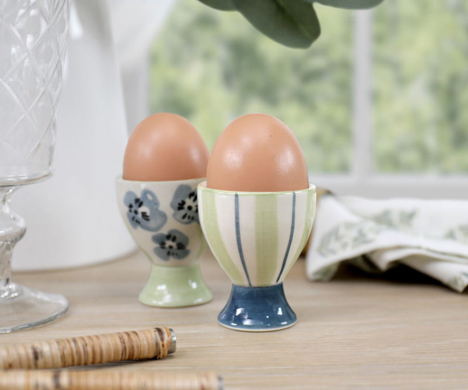 Isobel Green Stripe Egg Cup