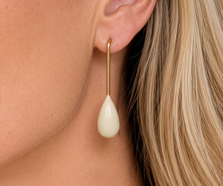 Ivory Kailani Enamel Drop Earrings, personal accessory