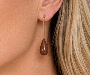 Chocolate Kailani Enamel Drop Earrings, personal accessory
