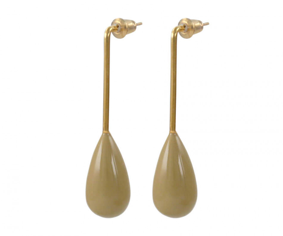 Taupe Kailani Enamel Drop Earrings, a jewellery accessory for personal styling