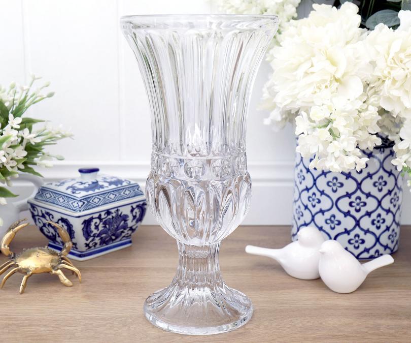 Sussex Fluted Glass Vase Or Hurricane Candle Holder Home Decor