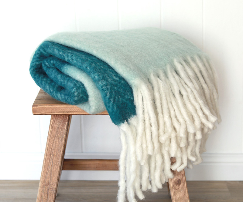 Ombre Teal Throw Blanket
