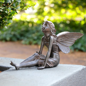 Rosetta the Fairy - Garden Fairy Sculpture, a decorative accent for shelf or tabletop display