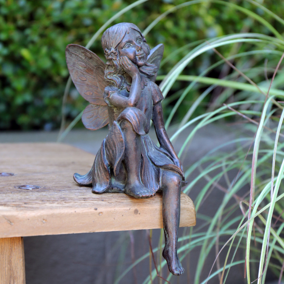 Clementine the Fairy - Garden Fairy Sculpture, a decorative accent for shelf or tabletop display