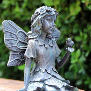 Sweetpea the Fairy - Garden Fairy Sculpture, a decorative accent for shelf or tabletop display