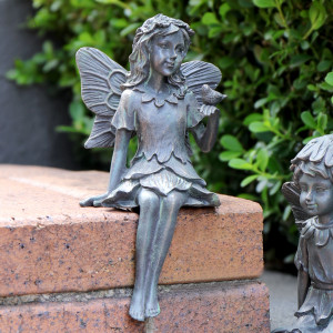Sweetpea the Fairy - Garden Fairy Sculpture, a sculptural decorative accent for shelf, console or tabletop styling
