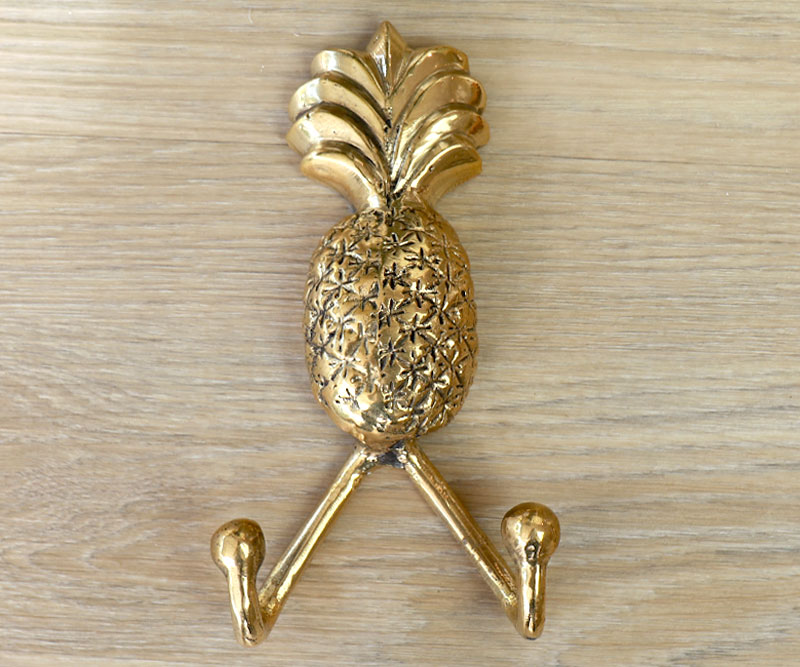 Gold Pineapple Double Wall Hook